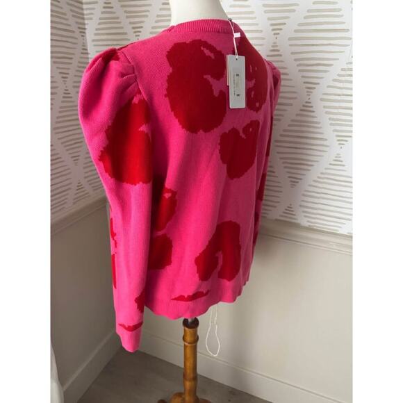 NWT Crosby by Mollie Burch XL Bixby Pink and Red Lightweight Knit Sweater - Picture 5 of 10